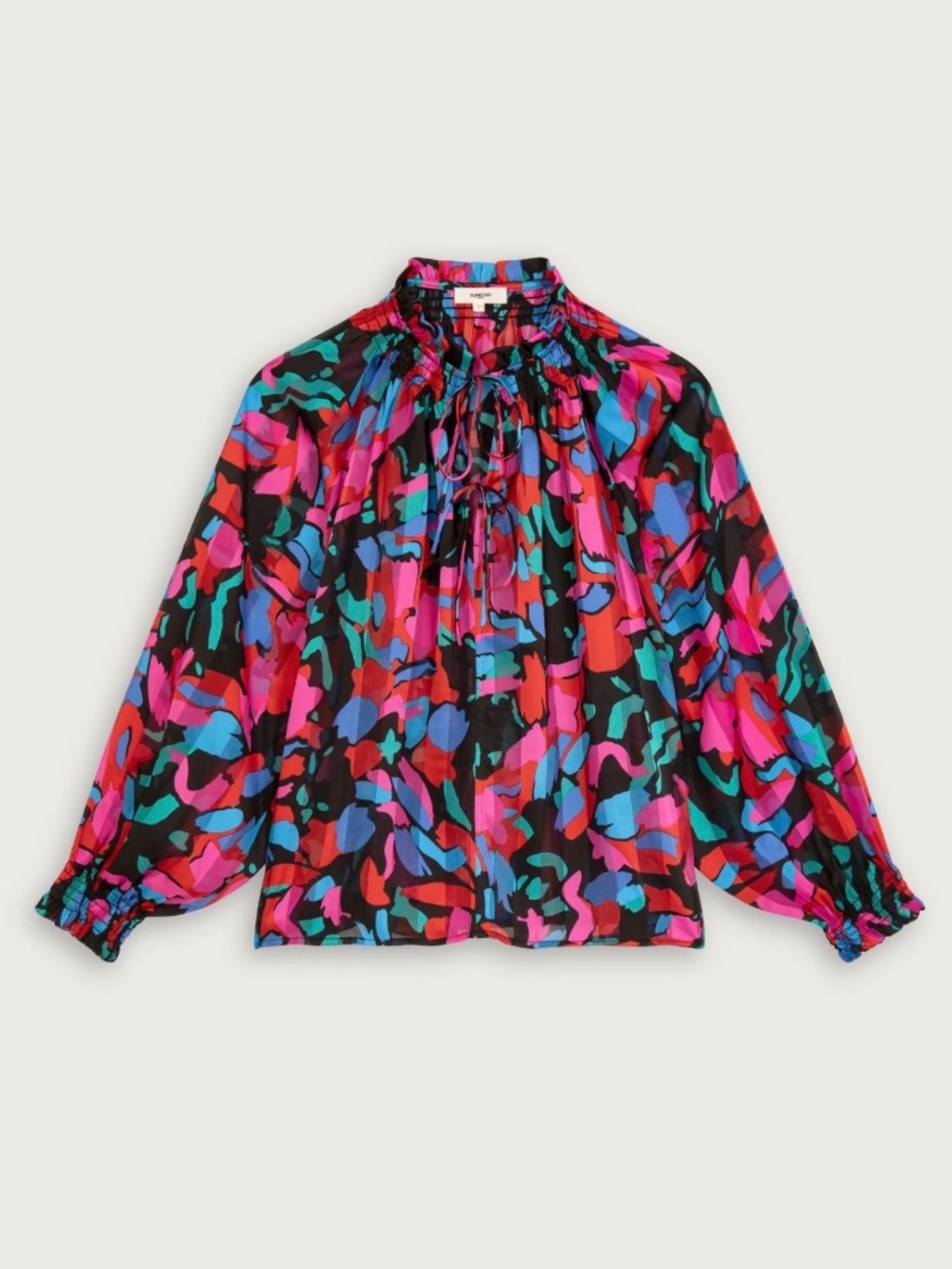 NWOT Suncoo Paris Lucrecia Blouse Multicolor Floral Print Small